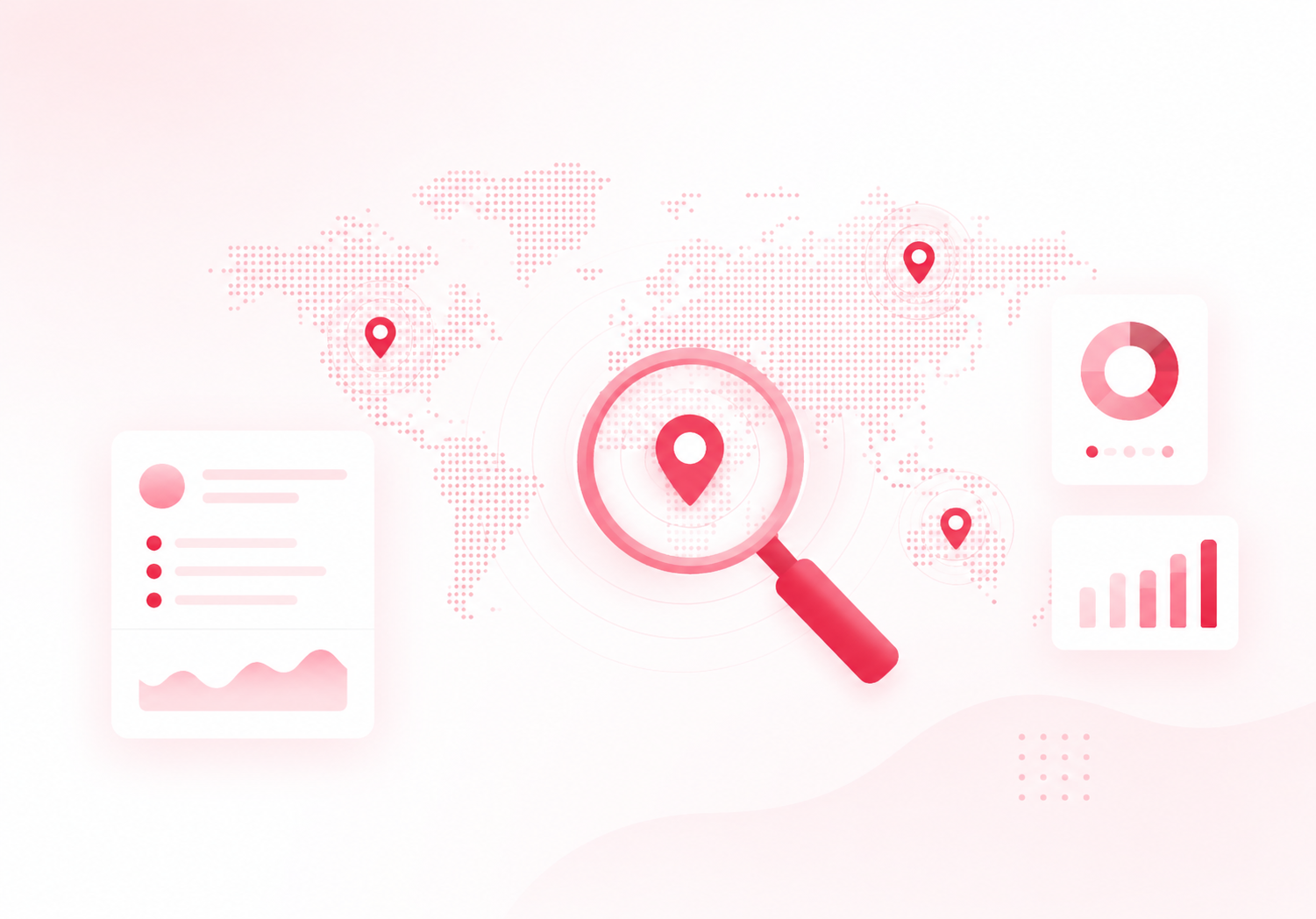 Advanced Whois popup showing IP geolocation details and a map