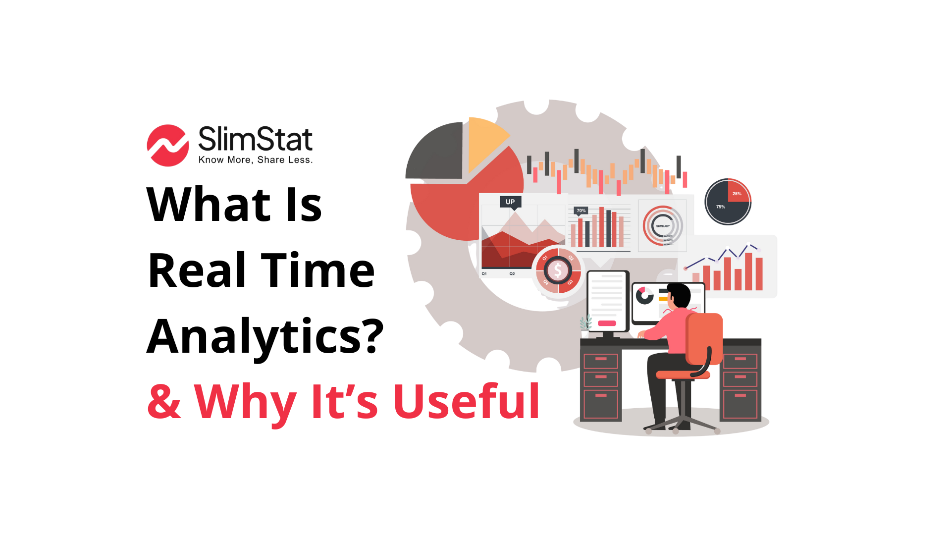 Vector illustration of real time analytics with live charts and clocks on a dashboard.